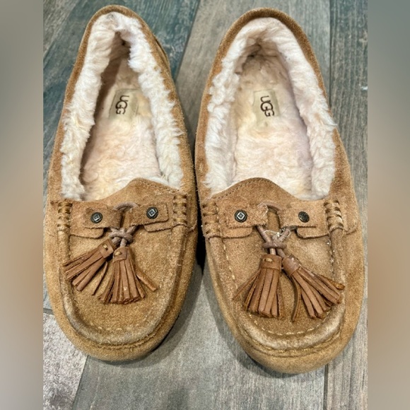 UGG Australia Litney Women's Moccasins Chestnut Brown Slippers 1116030 sz 8 - Picture 1 of 7